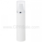 Airless Bottle, Natural Cap with Shiny Silver Band, White Pump, White Body, 50 mL - Texas